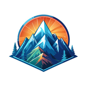 Magical mountain modern logo vector art illustration design