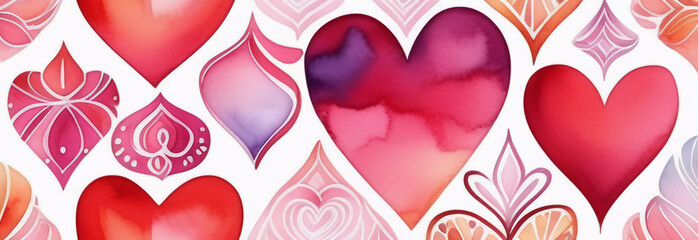 Wall Mural - Valentine's Day card. Web banner. Generative AI