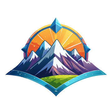 Magical mountain modern logo vector art illustration design