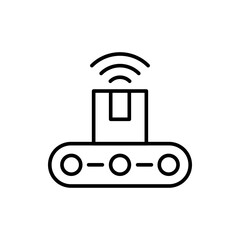 Poster - Smart conveyor outline icons, minimalist vector illustration ,simple transparent graphic element .Isolated on white background
