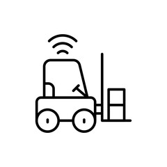 Poster - Smart forklift outline icons, minimalist vector illustration ,simple transparent graphic element .Isolated on white background