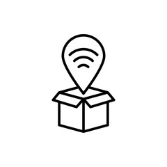Poster - Smart packaging outline icons, minimalist vector illustration ,simple transparent graphic element .Isolated on white background