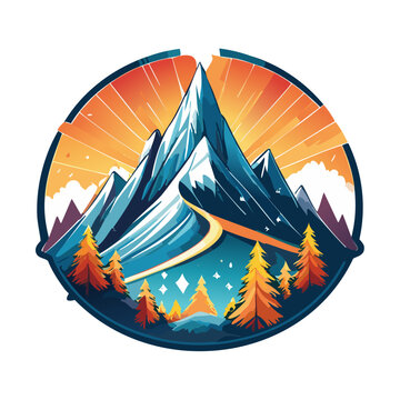 Magical mountain modern logo vector art illustration design