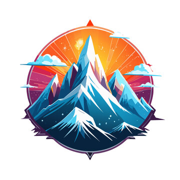 Magical mountain modern logo vector art illustration design