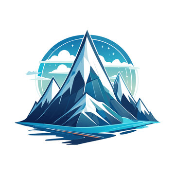 Magical mountain modern logo vector art illustration design