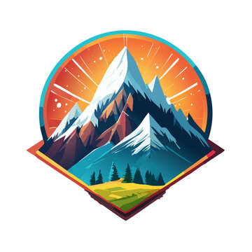 Magical mountain modern logo vector art illustration design
