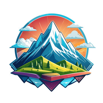 Magical mountain modern logo vector art illustration design