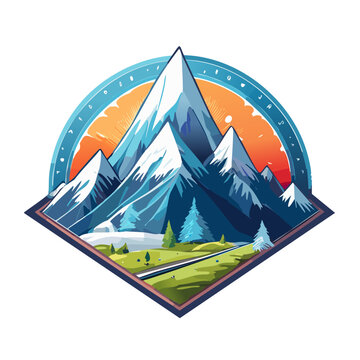 Magical mountain modern logo vector art illustration design