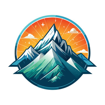 Magical mountain modern logo vector art illustration design
