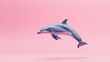 © sarun - A dolphin leaping against a solid-colored background, frozen mid-jump for a dynamic, minimalist shot.