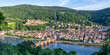 Heidelberg view on castle, Neckar river and old bridge panorama in Heidelberg, Germany