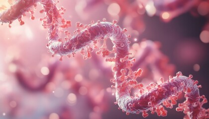 Aufkleber - Close-up of a Red and White Virus-like Structure