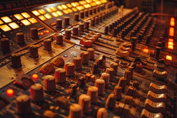 Aufkleber - Close-up shot of a control board in a professional recording studio