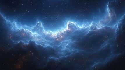 breathtaking view of the milky way galaxy illuminating the night sky stars twinkling in a cosmic dance with swirling clouds of interstellar dust and a deep blue backdrop inviting awe