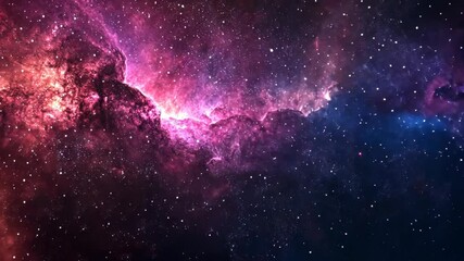 Wall Mural - a bright nebula shines in the night sky, surrounded by countless twinkling stars