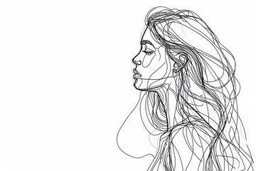 Canvas Print - Continuous line drawing female sketch art illustrated.