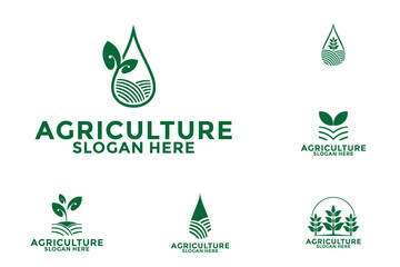 Wall Mural - Set of Agriculture logo vector, Creative farming and agriculture logo Vector Template