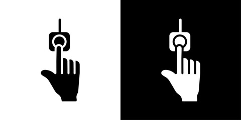 Finger authentication icon Flat art illustration in outline