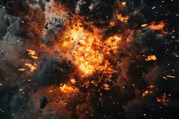 Aufkleber - A massive release of smoke with an orange and black hue, potentially from a fire or industrial accident