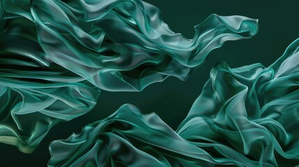 Poster - Close-up shot of green fabric on a black background