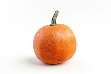 Poster - A single orange sits on top of a white surface, great for food or decoration illustrations