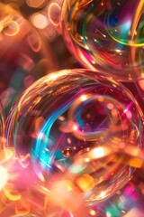 Poster - Bunch of soap bubbles floating on top of each other, great for background or creative composition