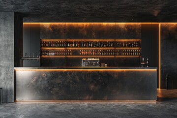 Aufkleber - A dimly lit bar in a dark room, perfect for a moody atmosphere