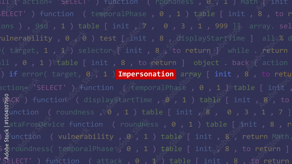 Cyber attack impersonation text in foreground screen of code editor ...