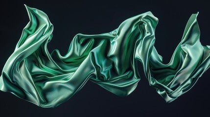 Poster - A close-up shot of a green fabric on a dark background, ideal for use in fashion or design contexts