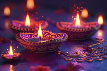 Poster - A group of lit candles placed on a table, perfect for decorative or event purposes