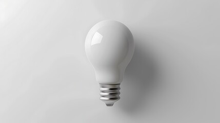 A modern icon of a lightbulb with detailed features and sleek lines centered on a pristine white background