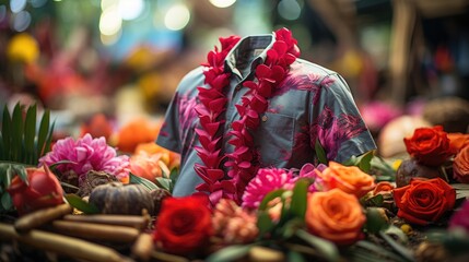 Canvas Print - floral hawaiian shirt lies  high difination photographic (HD) image