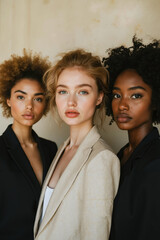 Canvas Print - Three models with natural hair