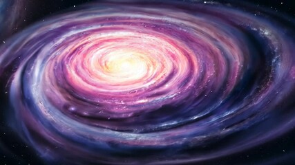Wall Mural - A vibrant spiral galaxy with a glowing center, captured in a stunning digital illustration
