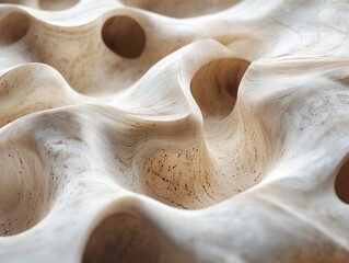 Canvas Print - Abstract Wood Sculpture: Organic Forms and Textures