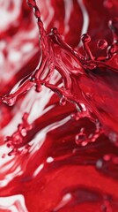 Wall Mural - Dynamic red liquid splash creating captivating patterns, ideal for artistic and vibrant design projects.