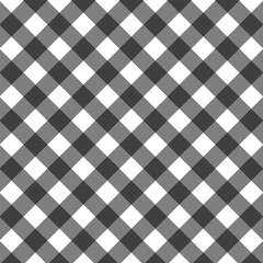 Wall Mural - Gingham seamless pattern.Checkered tartan plaid repeat pattern in black and white.Geometric vector illustration background wallpaper