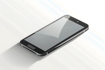 modern icon of a smartphone with rounded edges and design isolated on a white background with soft shadows