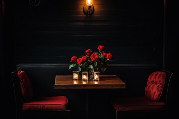 Wall Mural - Furniture lighting flower table.