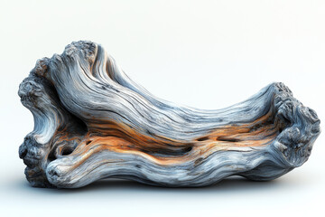 Poster - A piece of driftwood, smooth and polished from years in the sea, representing time's refining touch. Concept of refinement.