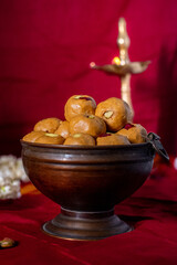 indian traditional besan laddoo made with pure desi ghee and dryfruit