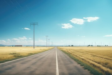 Wall Mural - Road sky landscape outdoors.