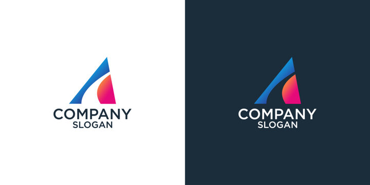 letter a geometric abstract logo design vector