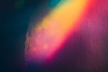 Poster - Colorful lens flare leak on paper texture. Film photography effect