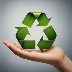 Green eco social recycling icon recycle logo symbol ecological waste management zero waste sign 3d