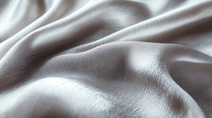 Wall Mural - a close up of smooth, silver fabric.
