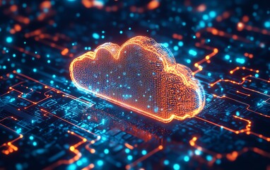 Poster - Businesses embracing cloud technology for digital transformation, illustrated with a focus on enhanced agility and streamlined operations