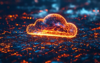 Aufkleber - Cloud illustration showcasing digital transformation with businesses adopting cloudbased solutions to enhance agility and streamline operations