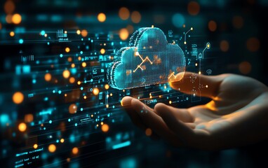 Fototapete - Cloudbased solutions revolutionizing businesses, illustrated with digital transformation themes to show enhanced agility and streamlined operations