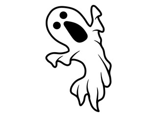 Sticker - Halloween Ghost Spooky Outline Illustration